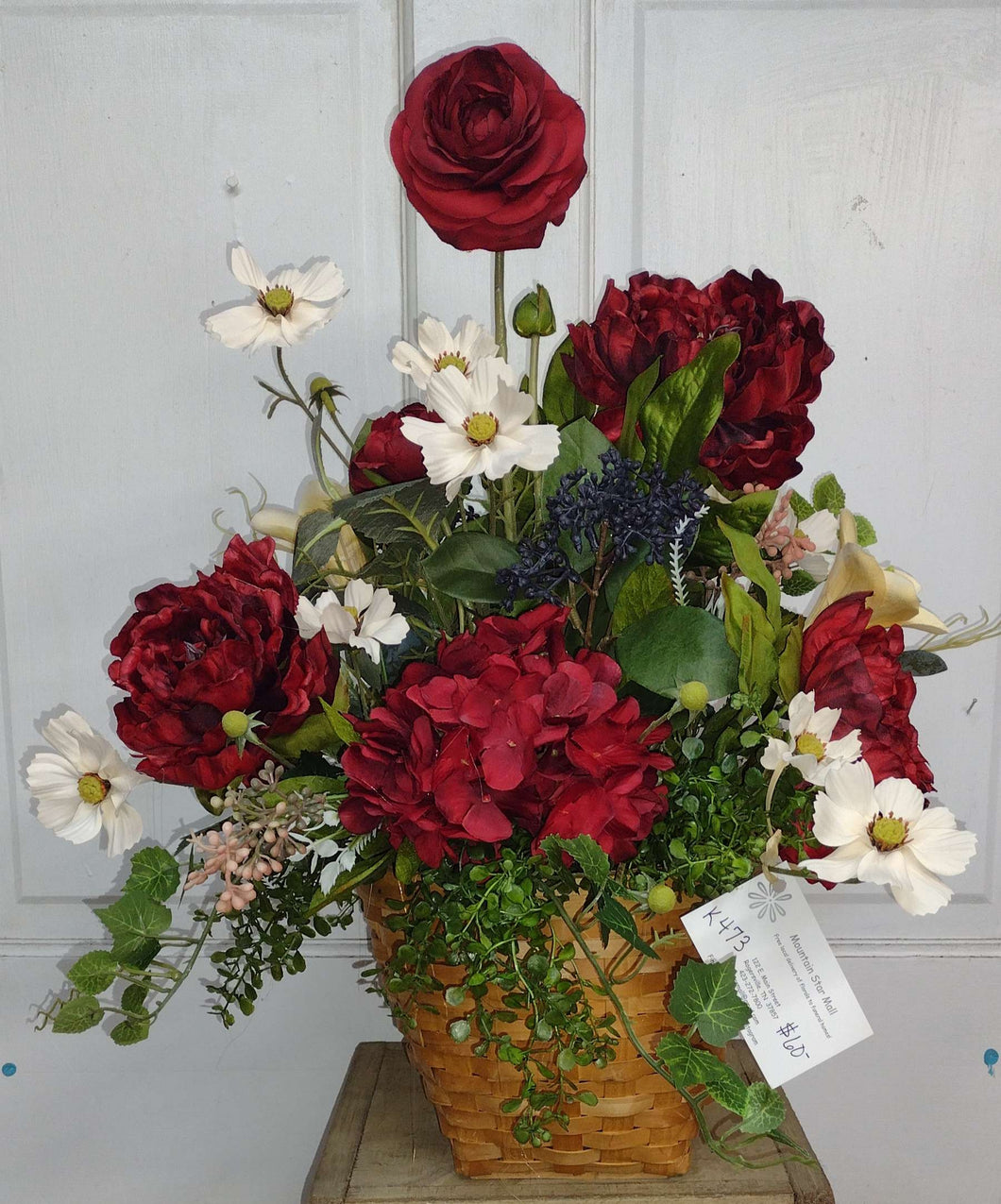 K473 - Arrangement in a Basket with Red