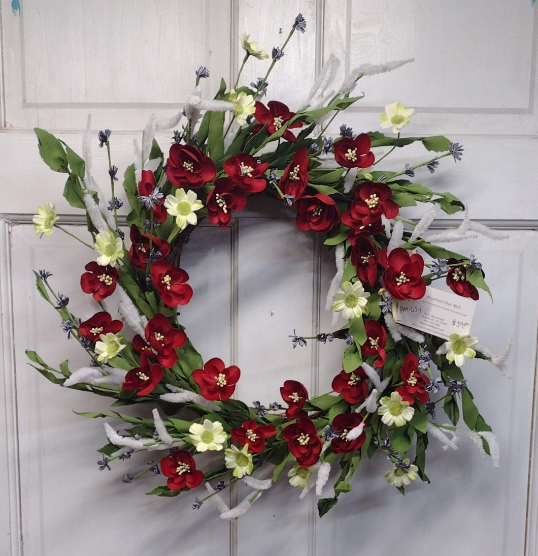 PM65 - Wreath with Red and White