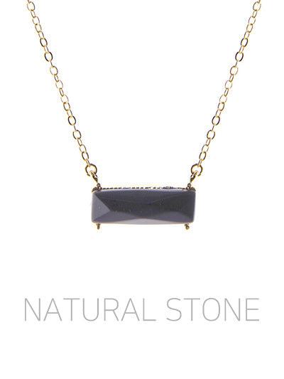 Natural Stone Necklace - Black