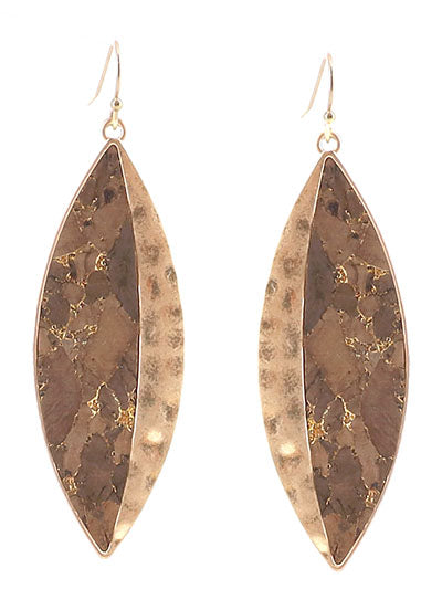 Metal Plating Cork Earrings