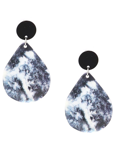 Tie Dye Black Shell Earrings