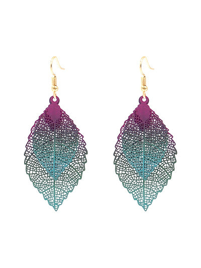 Colorful Leaf Fish Hook Earring
