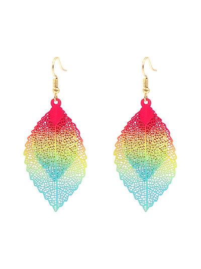 Colorful Leaf Fish Hook Earrings