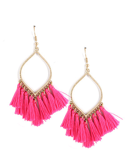 Tassel Earrings - Hot Pink