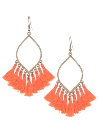 Tassel Earrings - Light Orange Tone