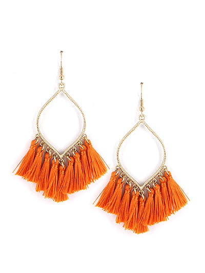 Tassel Earrings - Orange