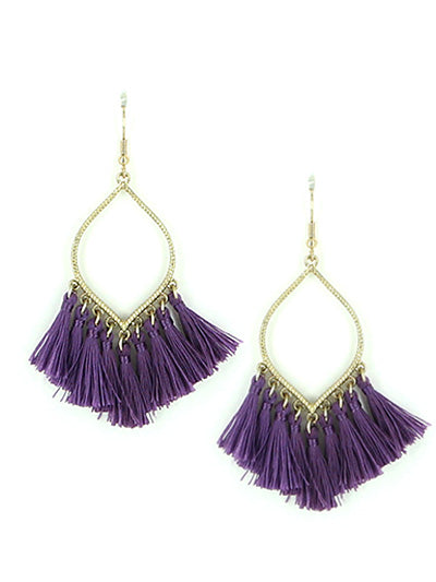 Tassel Earrings - Purple