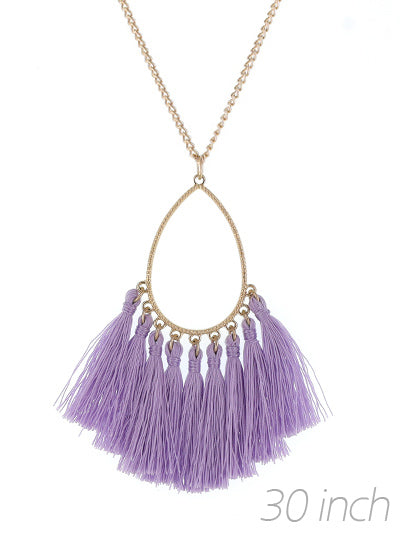 30 inch Tassel Necklace - Lilac