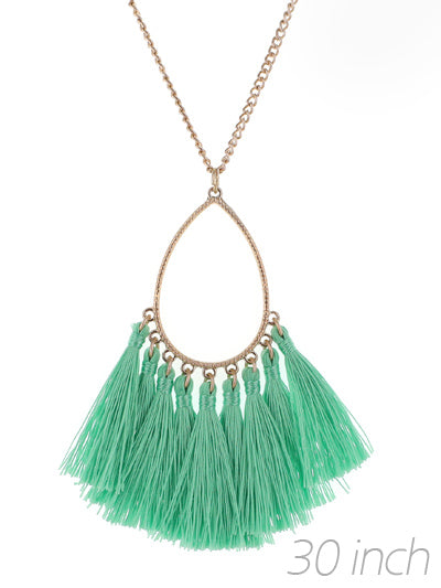 30 inch Tassel Necklace - Mint