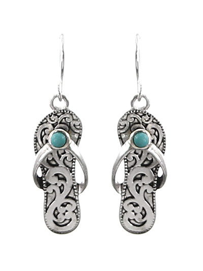 Flip Flop Earrings - Turquoise